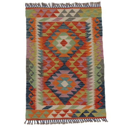 Etniczny Kilim Chobi 124x88 ręcznie tkany dywan kilim